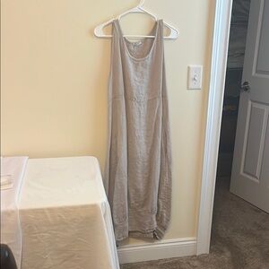 Casual Gray Sleeveless Scoop Neck Maxi Sundress